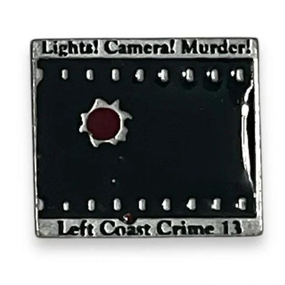 Lights Camera Murder Left Coast Crime Vintage Lapel Vest Hat Pin A32